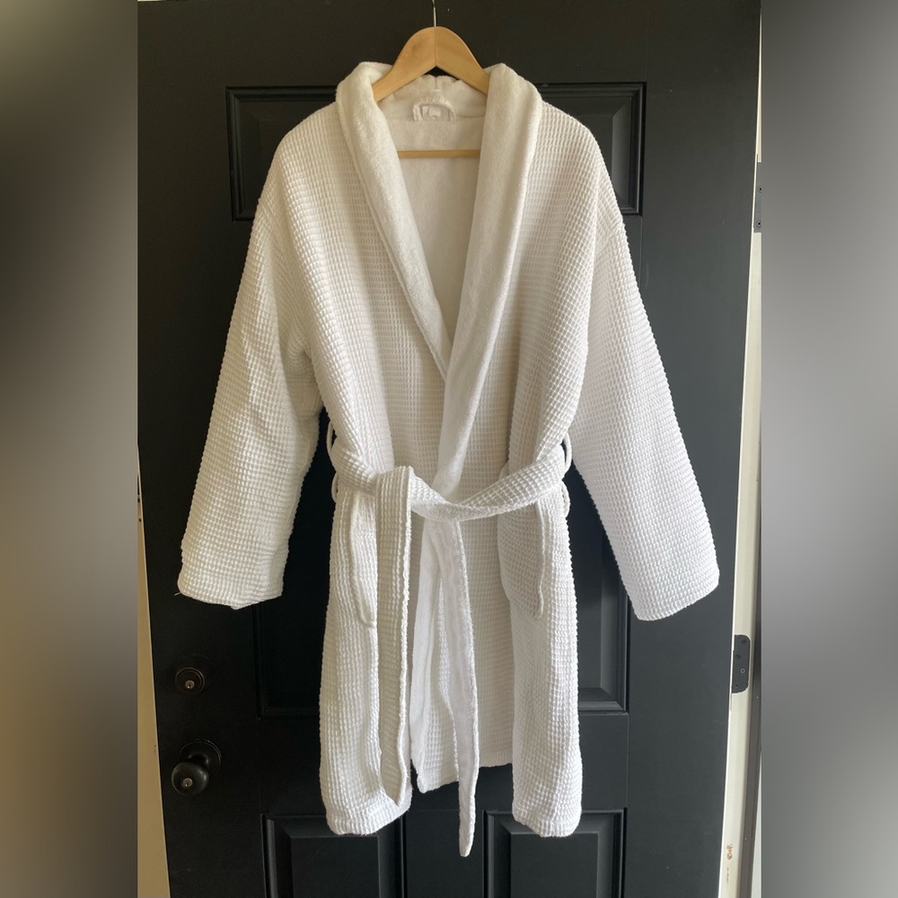 Hotel Collection White Waffle Bathrobe L/XL